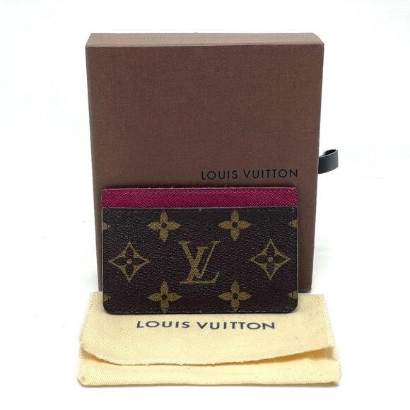 LOUIS VUITTON M60703 Monogram Porte Cartes Simple Card Case Brown - Picture 1 of 11